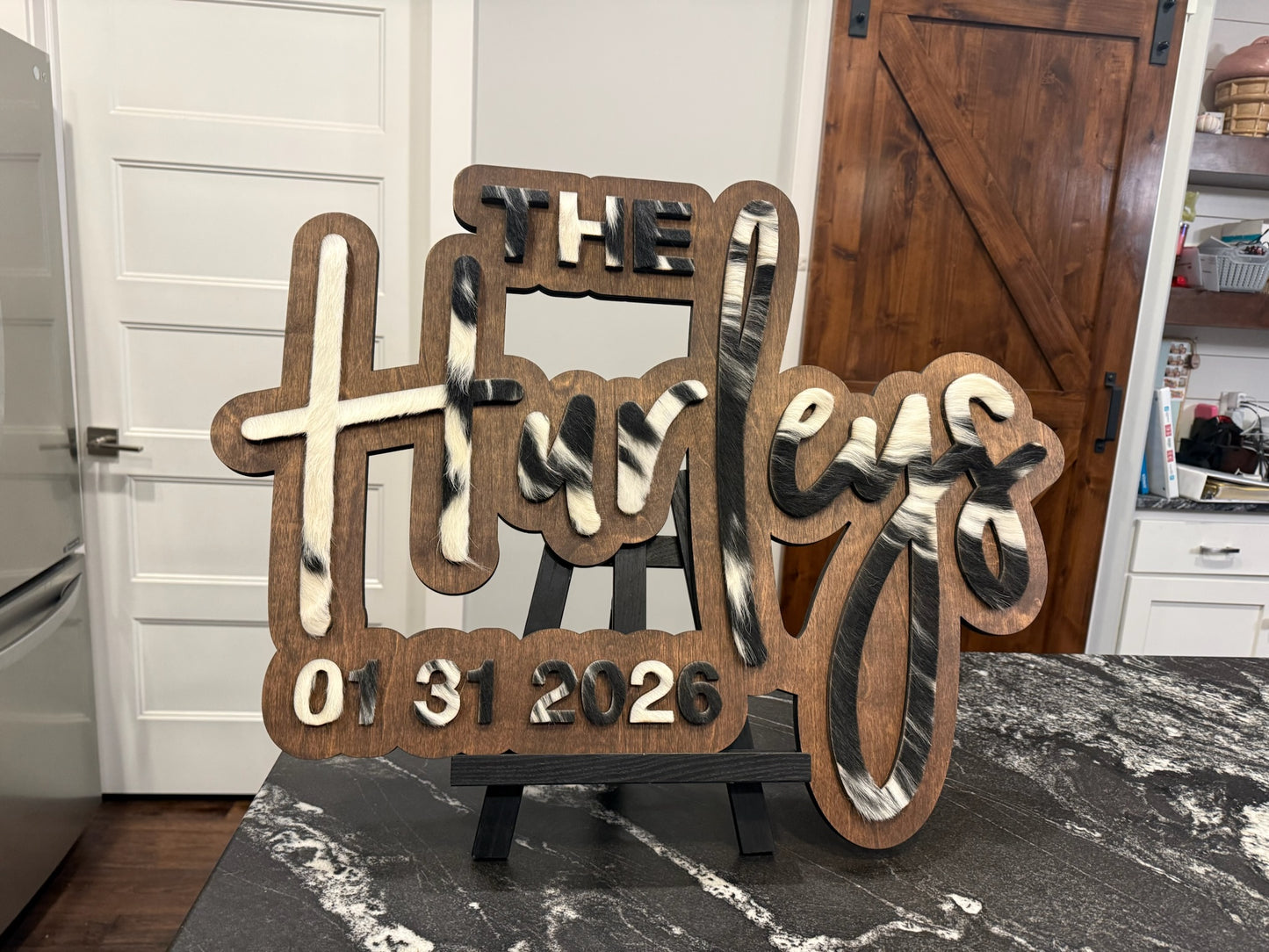 Name Sign - Cowhide Cursive