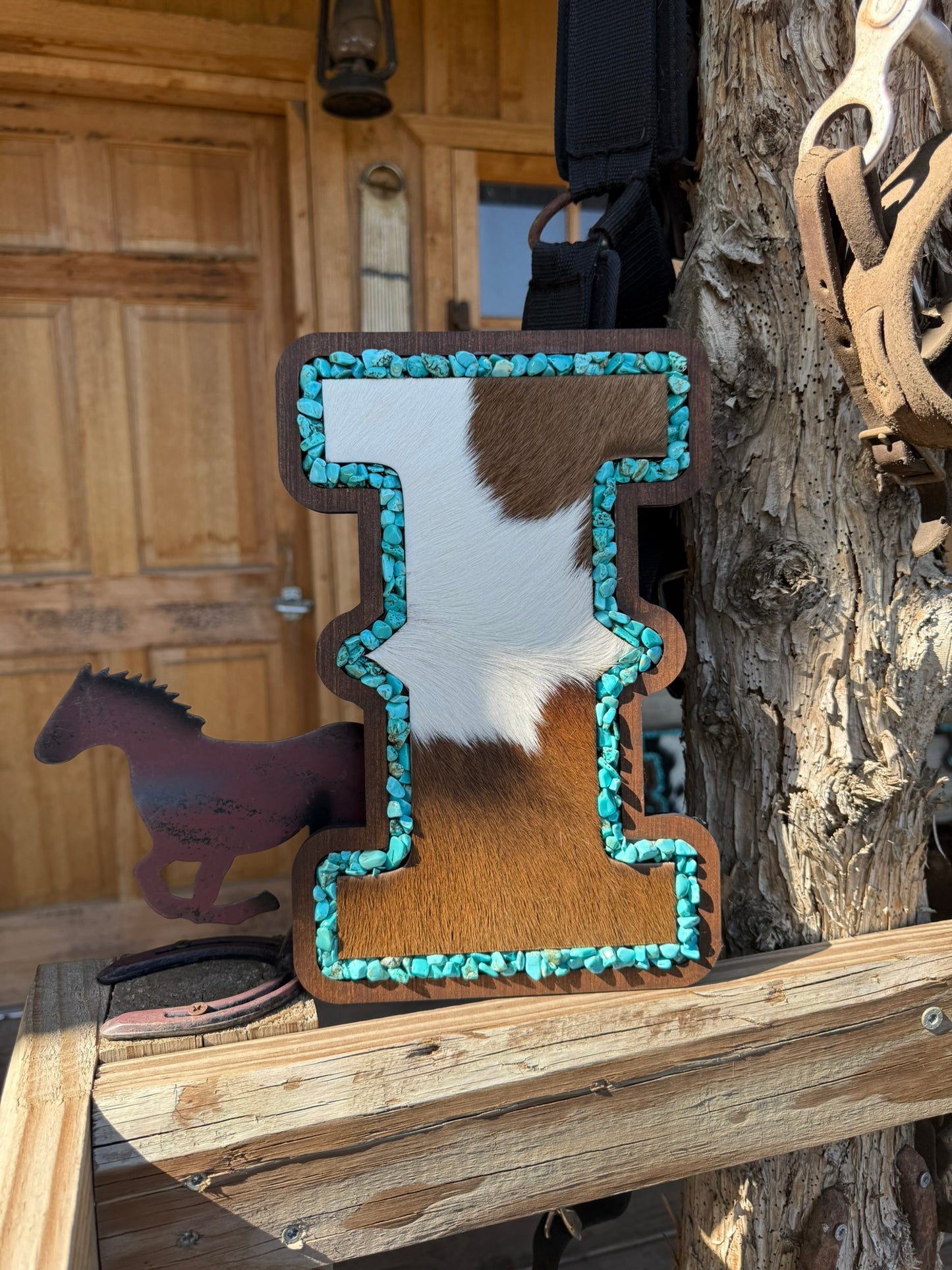 Monogram - Western - Cowhide + Turquoise + Wood