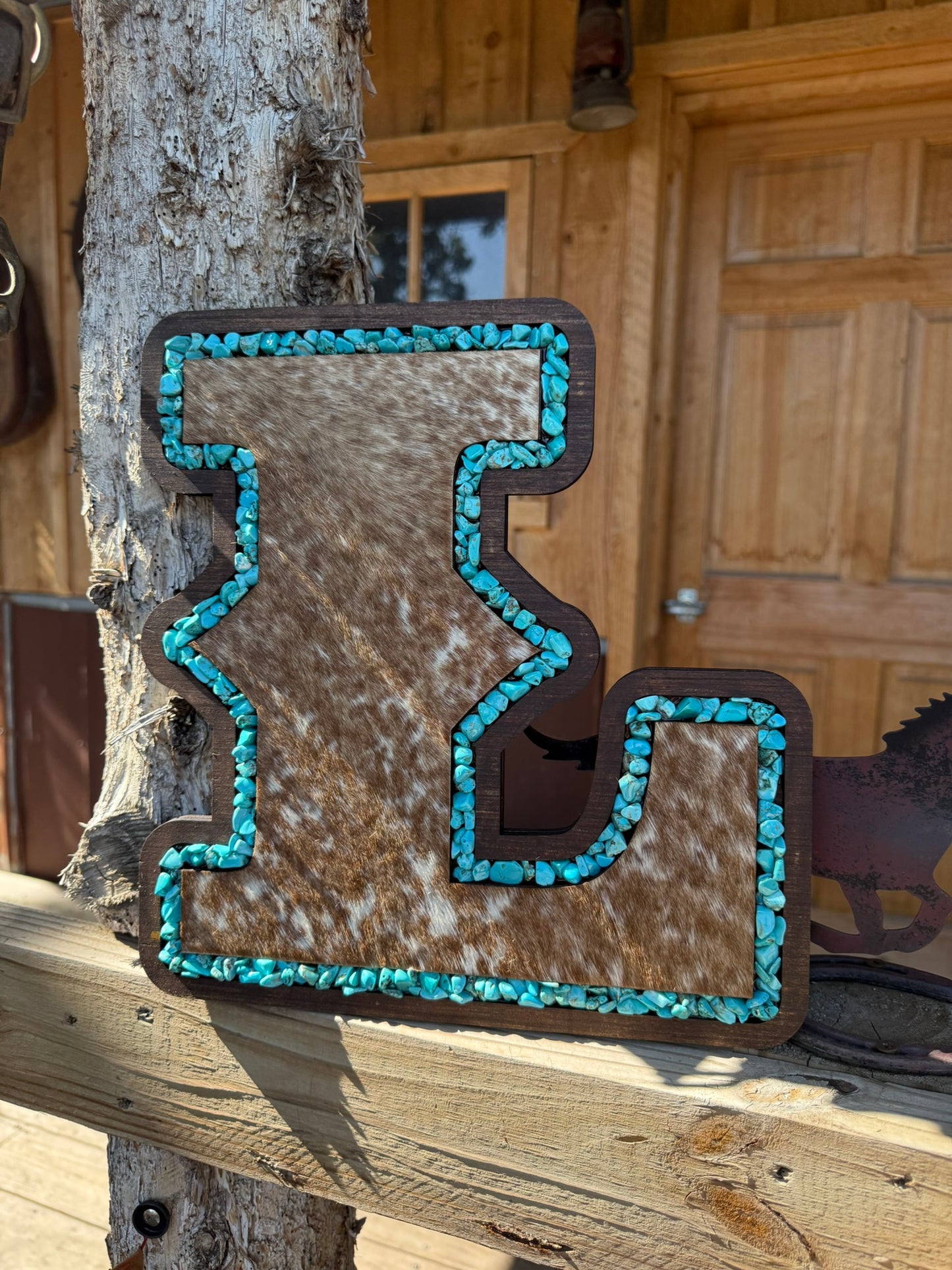 Monogram - Western - Cowhide + Turquoise + Wood