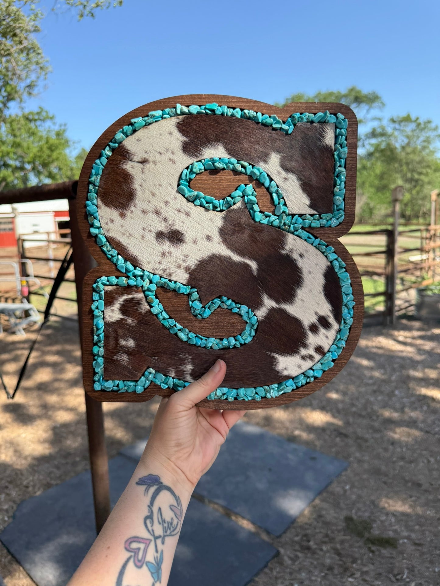 Monogram - Western - Cowhide + Turquoise + Wood