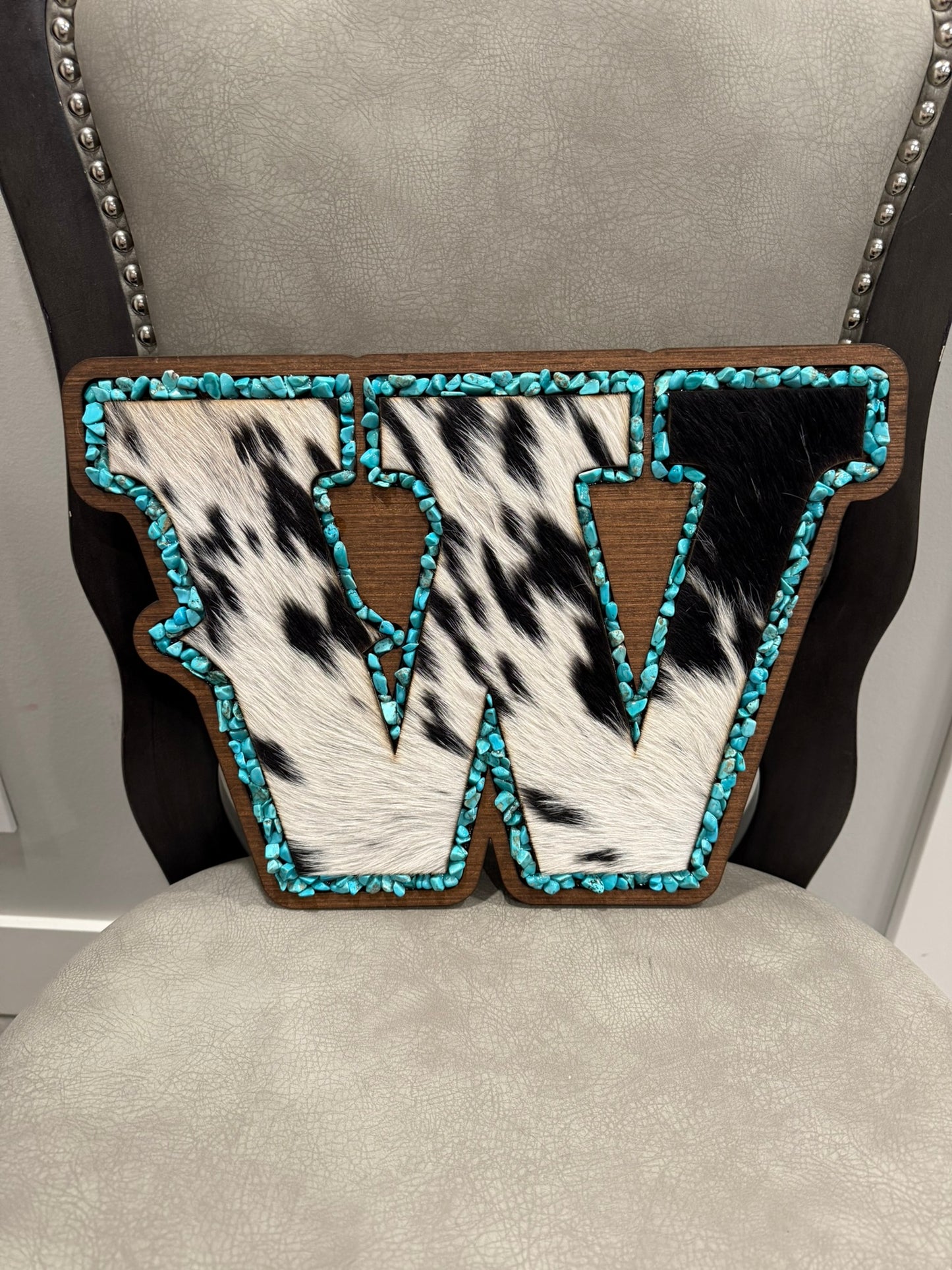 Monogram - Western - Cowhide + Turquoise + Wood