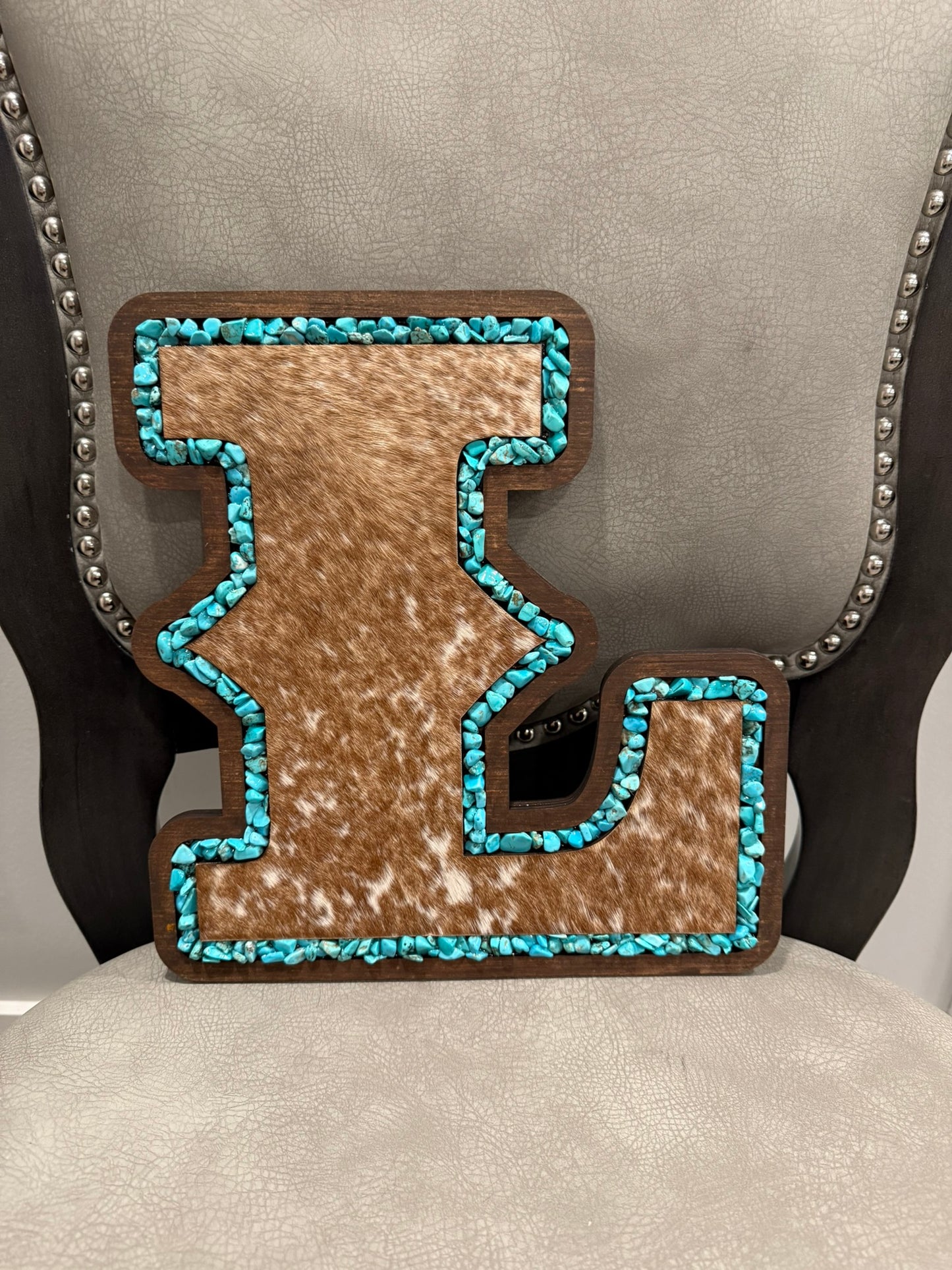 Monogram - Western - Cowhide + Turquoise + Wood