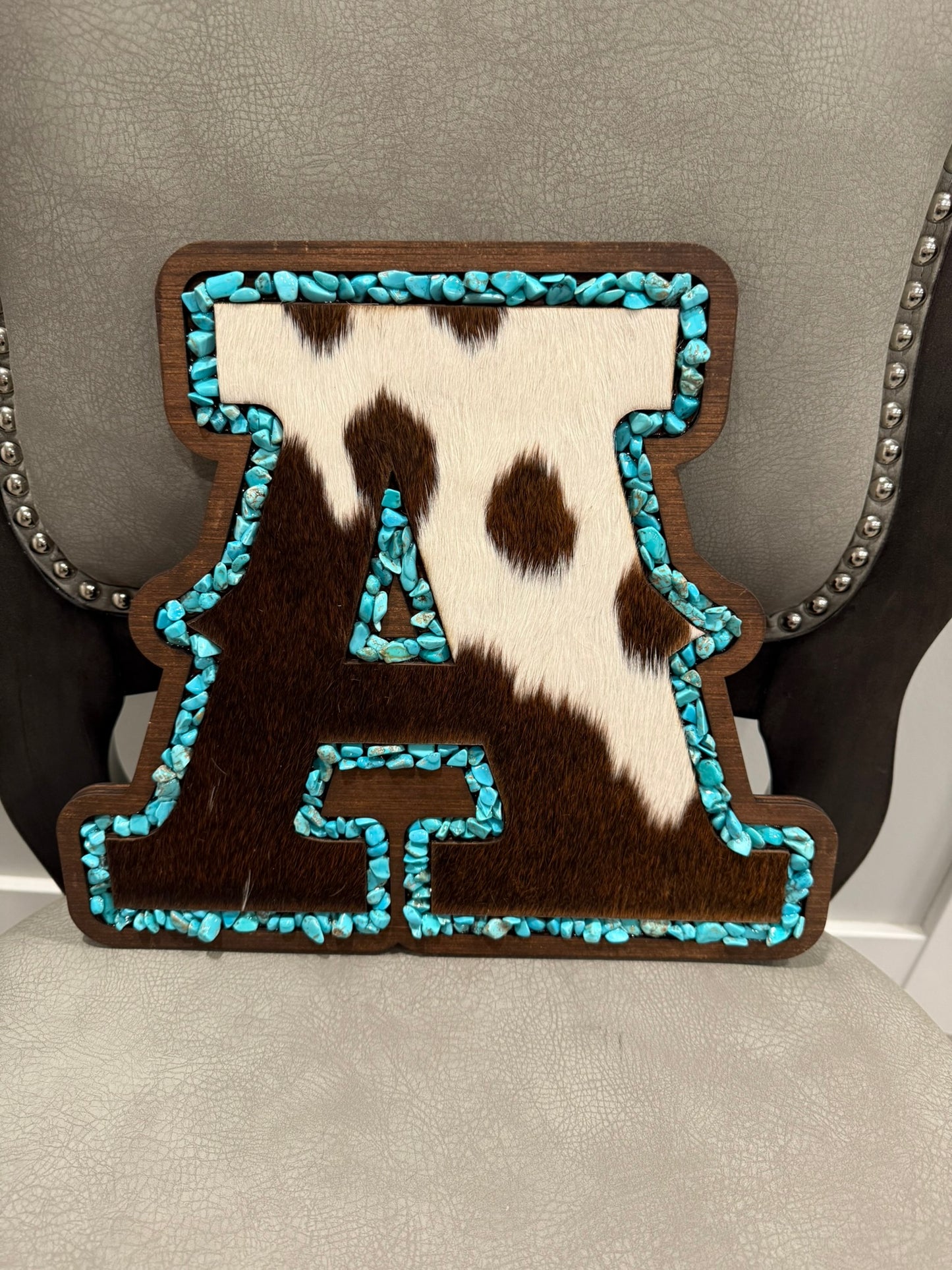 Monogram - Western - Cowhide + Turquoise + Wood