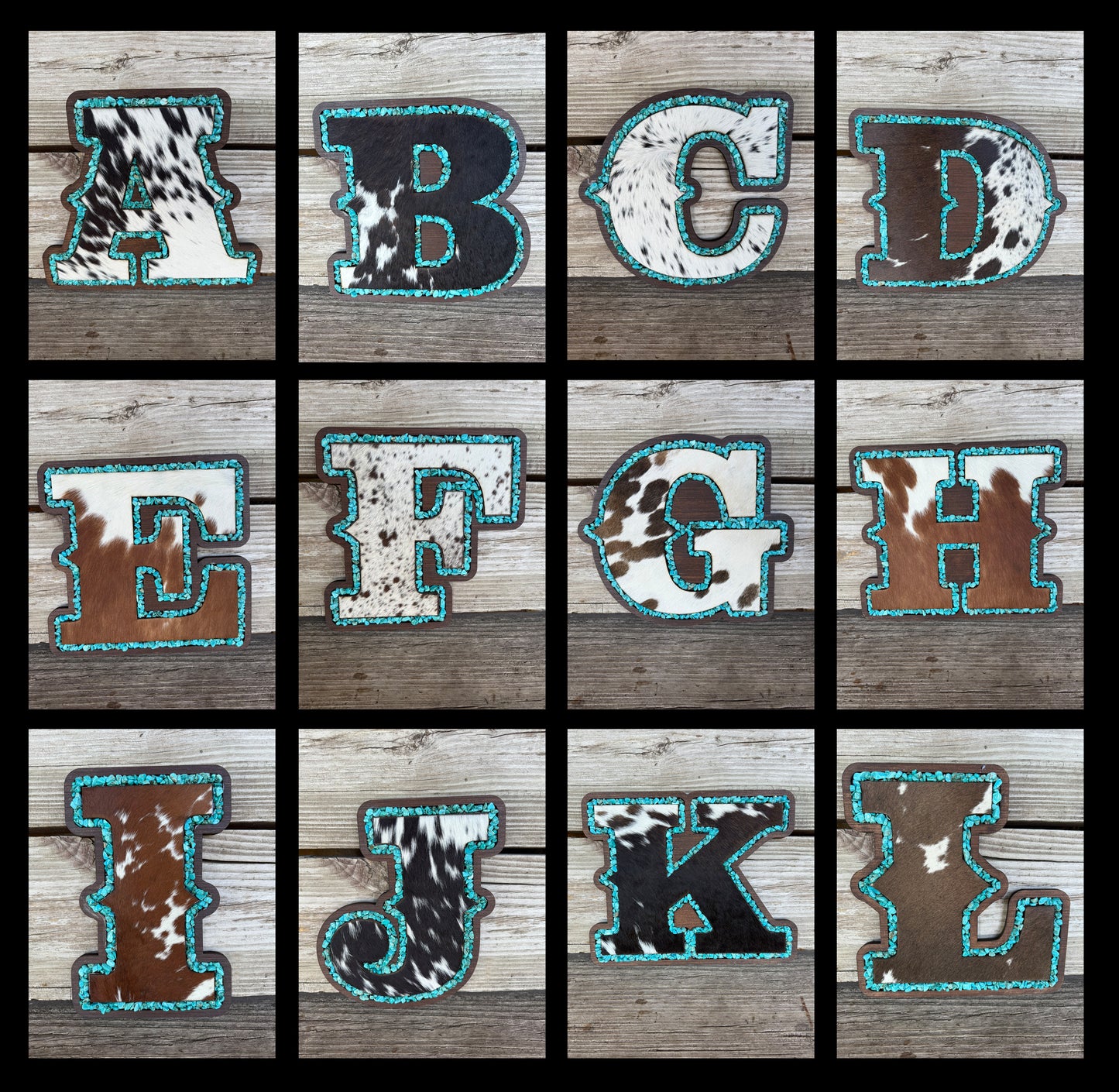 Monogram - Western - Cowhide + Turquoise + Wood