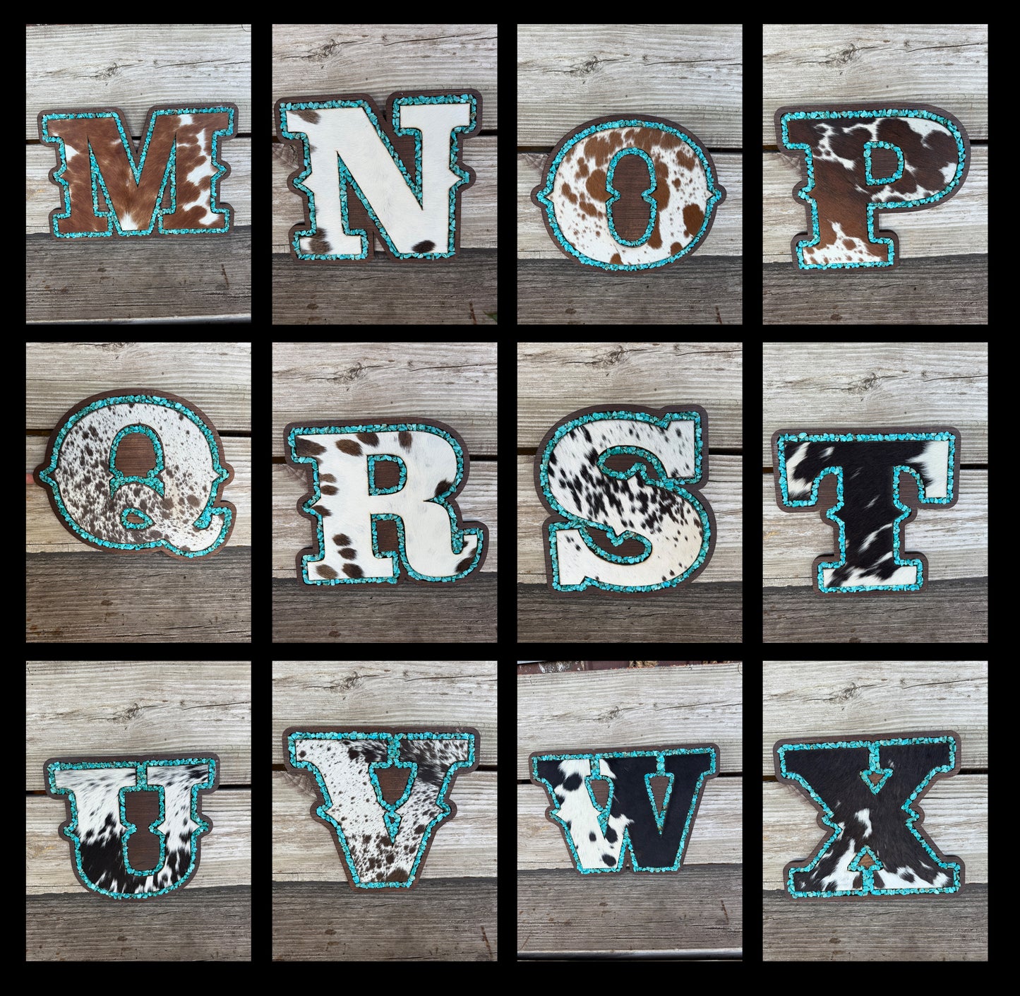 Monogram - Western - Cowhide + Turquoise + Wood
