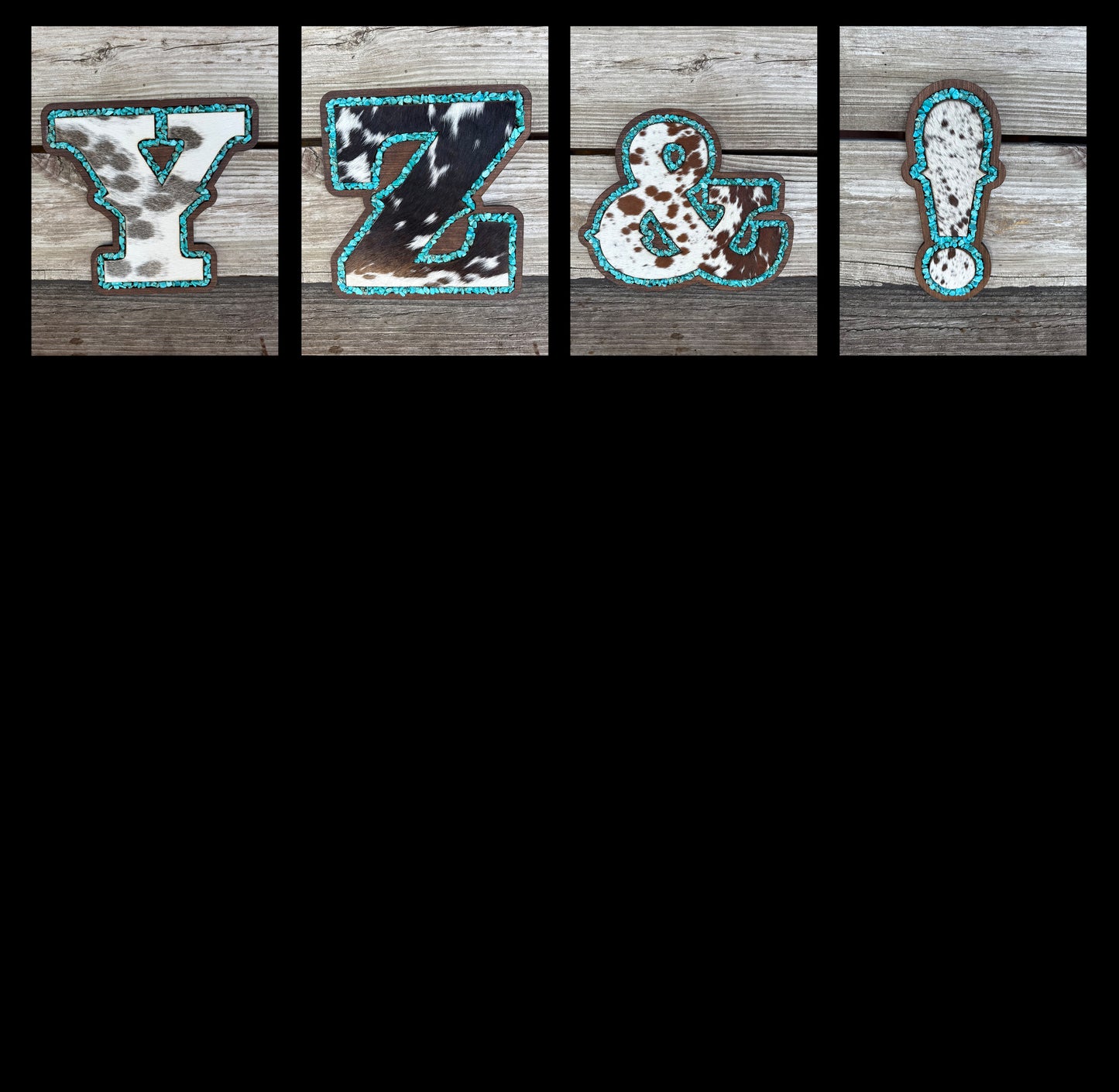 Monogram - Western - Cowhide + Turquoise + Wood