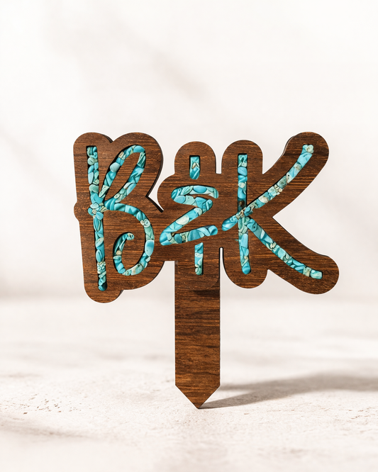 Turquoise Western Cake Topper