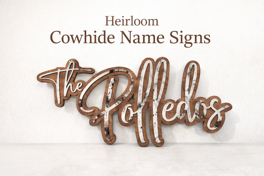 Name Sign - Cowhide Cursive