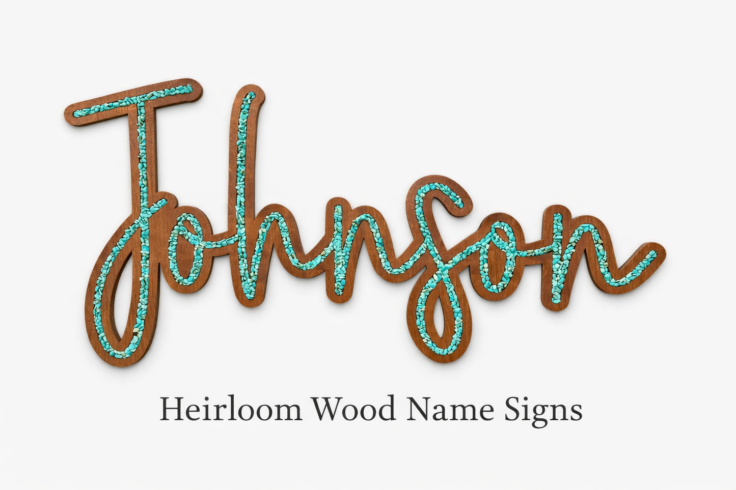 Heirloom Wood Name Signs - Cursive Inlay