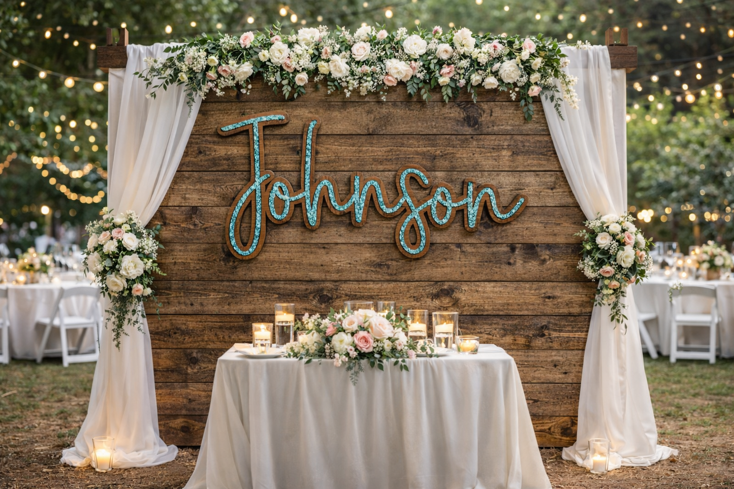 Heirloom Wood Name Signs - Cursive Inlay