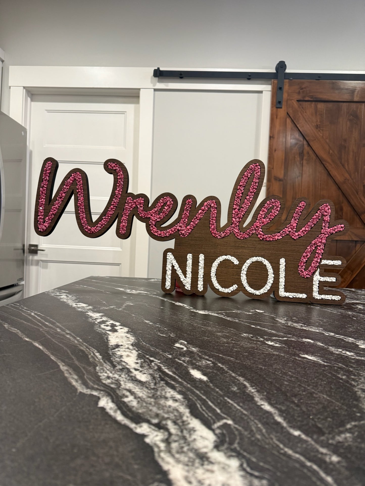 Heirloom Wood Name Signs - Cursive Inlay
