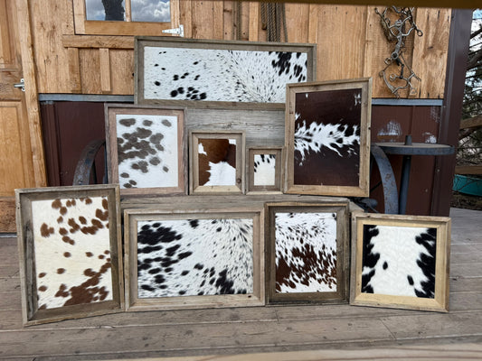 Branding Frame - Weddings & Ceremonies (Cowhide, Weathered Wood)