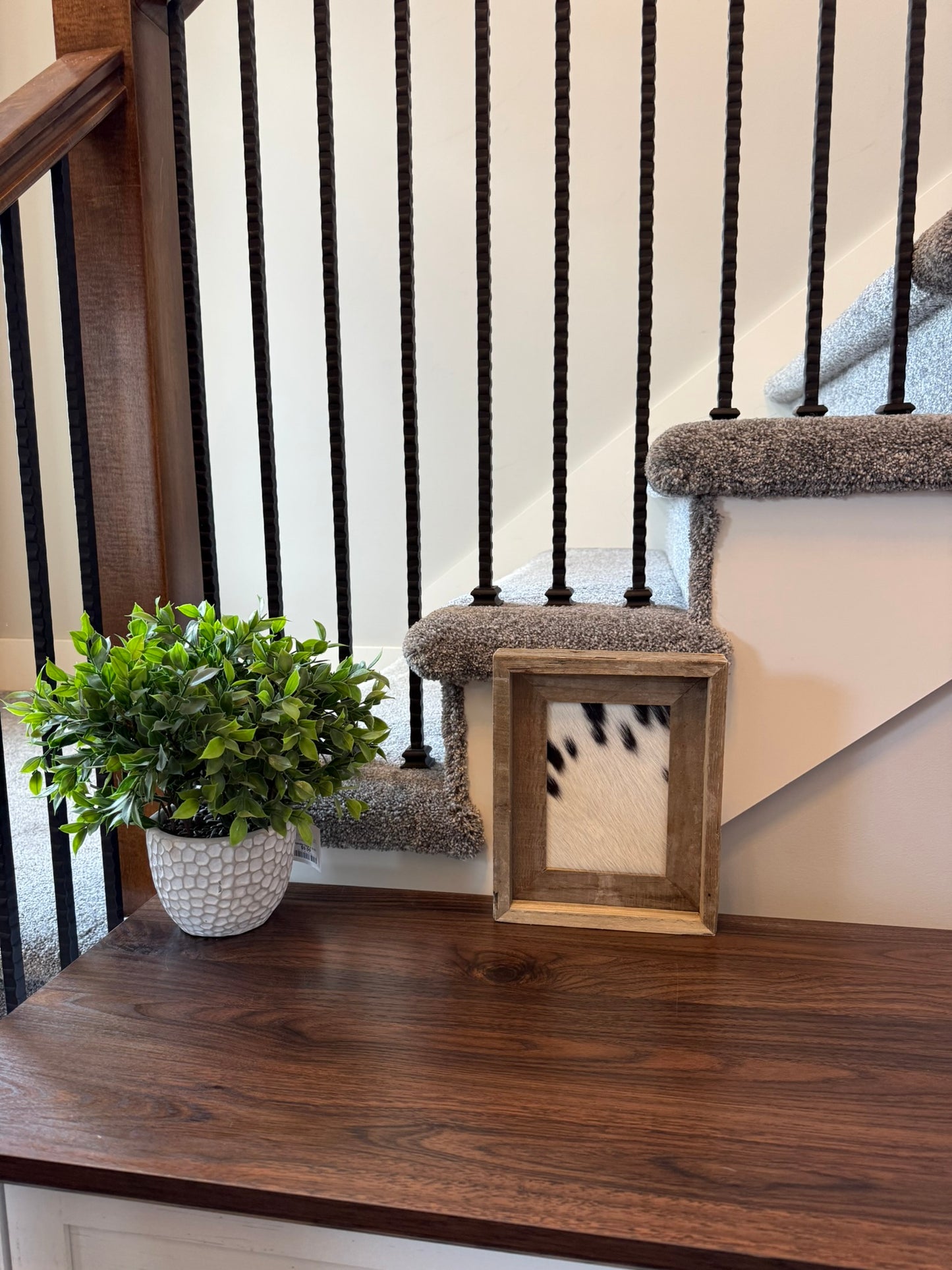 8x10 Cowhide Branding Frame - Cowhide + Weathered Wood