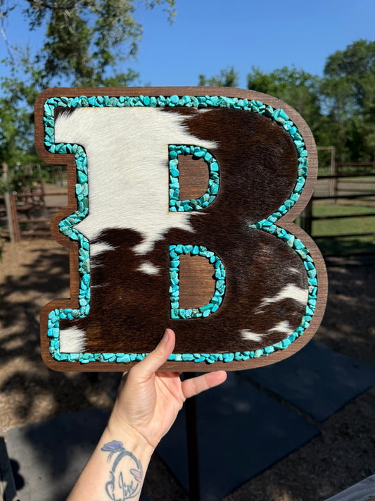 Monogram - Western - Cowhide + Turquoise + Wood