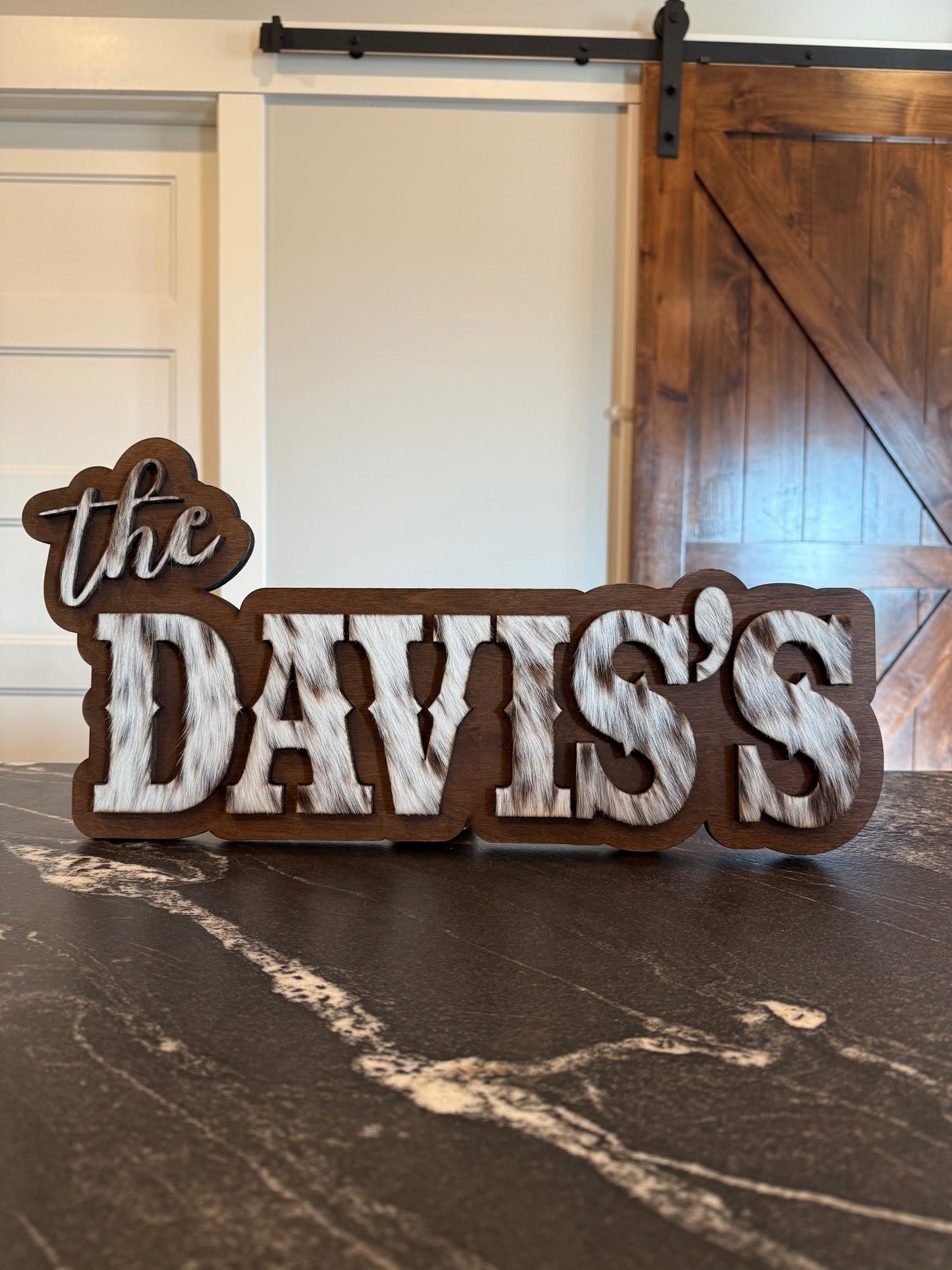 Name Sign - Cowhide Western